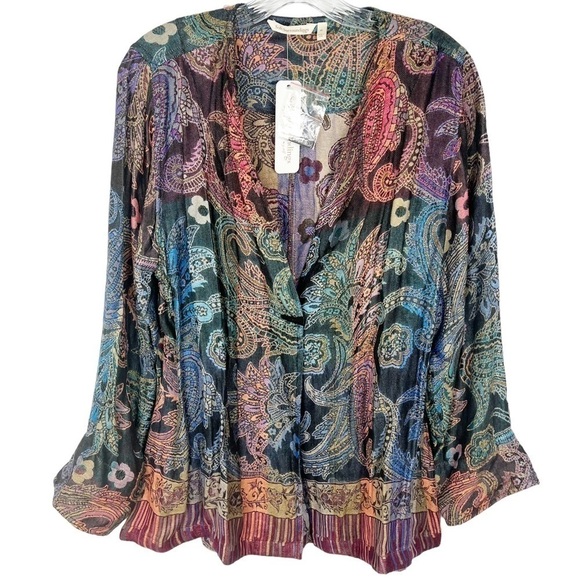 Soft Surroundings women’s Paloma Jacket size M paisley print - Picture 2 of 13